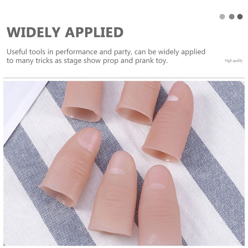 

20 Pcs Appearance Fake Thumb Tip Nail Display Tips Sticks Finger Sleeve Toy Prop Prank Toys Scary