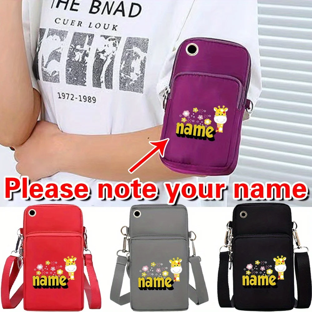 

Customized Name Mobile Bag Sports Arm Bag, Luggage Strap Crossbody Bag Handbag Wallet Fashionable Pattern