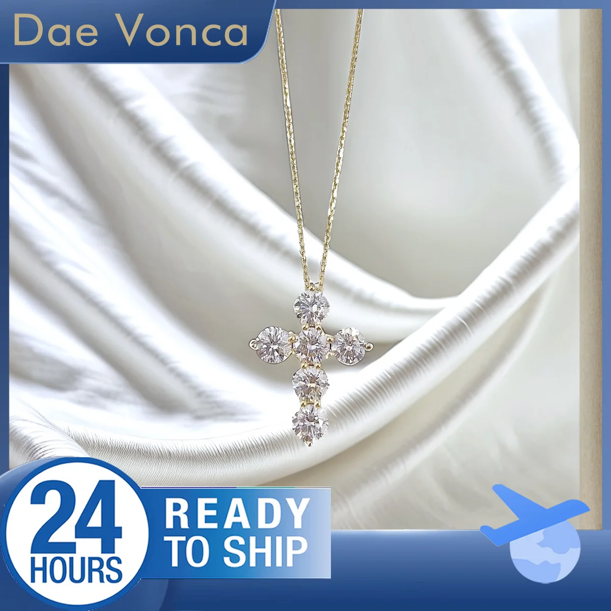 

Всего 2,01 карата, 18-каратное желтое золото, выращенное в лаборатории бриллиантовое ожерелье, круглое ожерелье с крестом из лабораторного бриллианта, ювелирные украшения для женщин