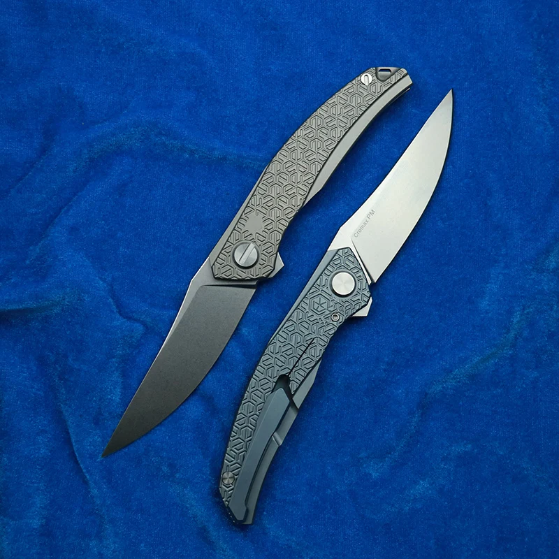 LEMIFSHE Quantum Double Row cuscinetto in ceramica manico in titanio Mark Cromax PM Blade pieghevole Tactical Camp Hunting EDC Tool Knife