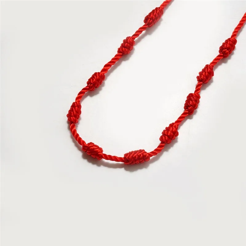 1pc Fashion black red 10 knots fabric cord string bracelets tied rope rosary religious necklace bracelet