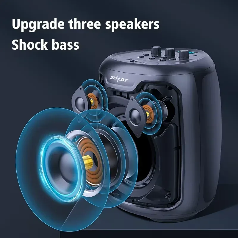 High Bass Sound Rechargeable Stereo Party Waterproof Smart Outdoor Mini Wireless Portable Blue Tooth Speaker With Microphone