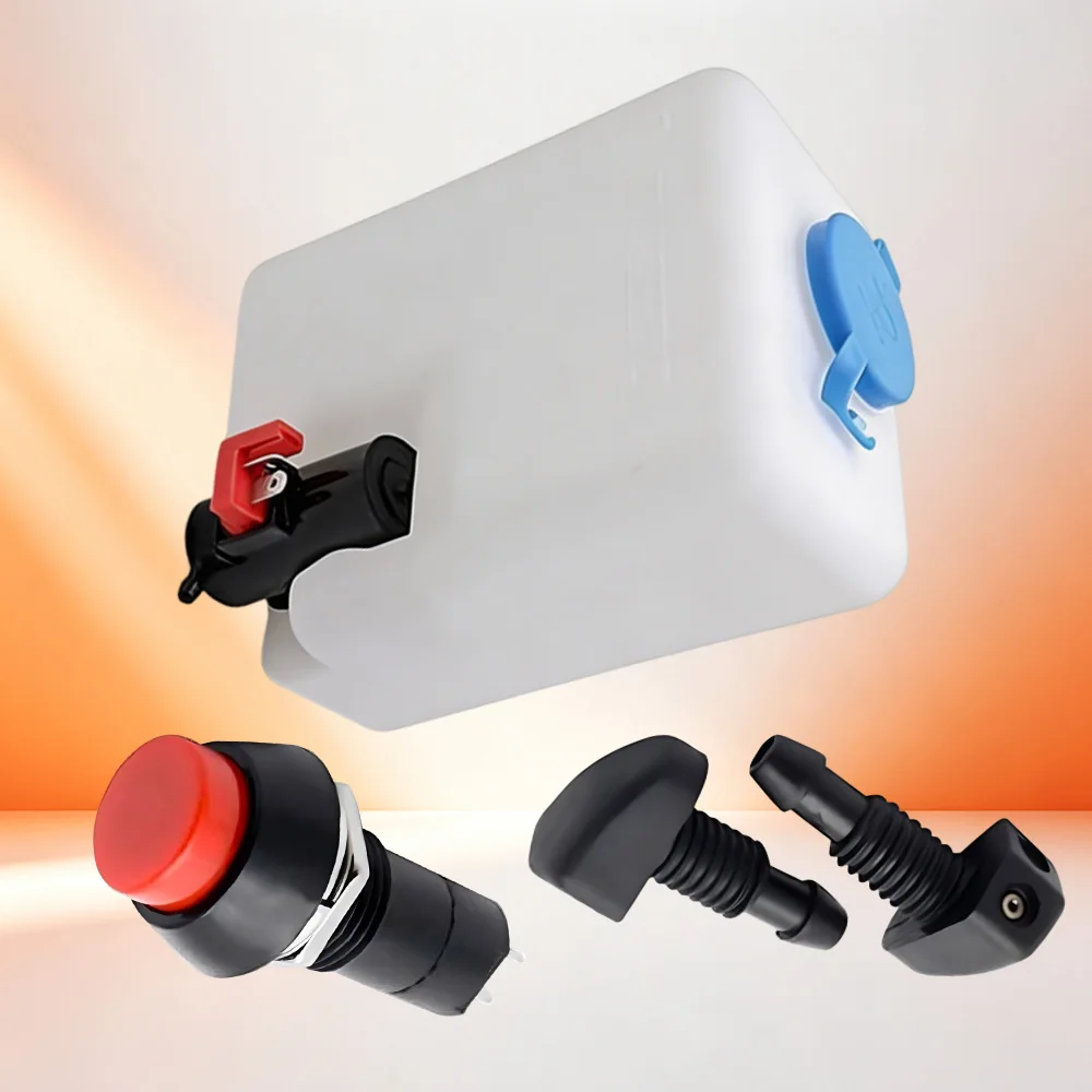 12V 1,5-Liter Universal-Scheibenwaschbehälter mit Pumpe, Wischer-Reservoir-Kit, Flüssigkeitsdüse, Sprühgerät, Auto-Windschutzscheiben-Reinigungswerkzeug – Detail 5