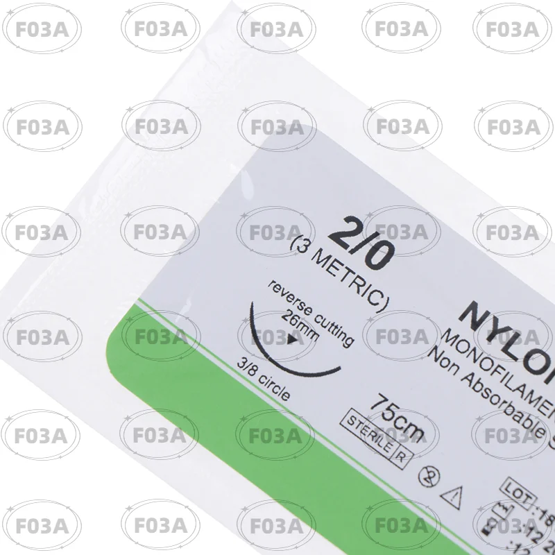 12Pcs/set Nlon Needle Suture 2.0/3.0/4.0 Needle Suture Nlon Medical Thread Sterile Surgical Practice