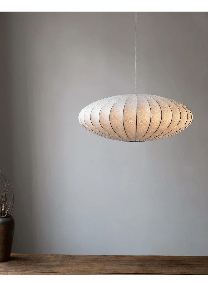 lustres pendant led de seda nordica iluminacao estilo japones wabi sabi estilo creme lampadas penduradas para sala de estar e jantar 01