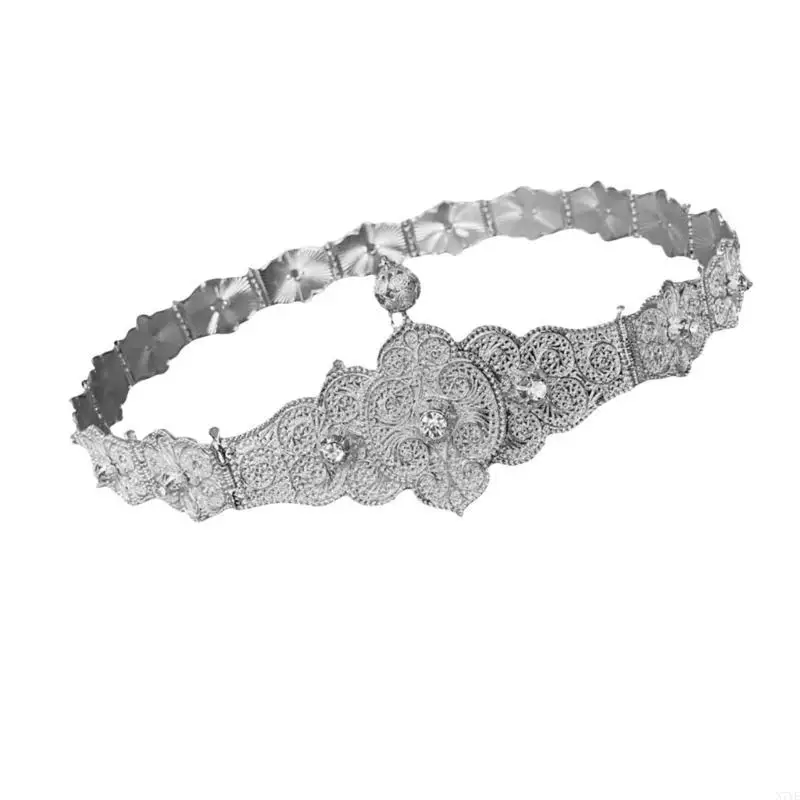 

N7YE Caucasian Belly Chain for Wedding Waist Chain Carved Floral Women Waist Chain