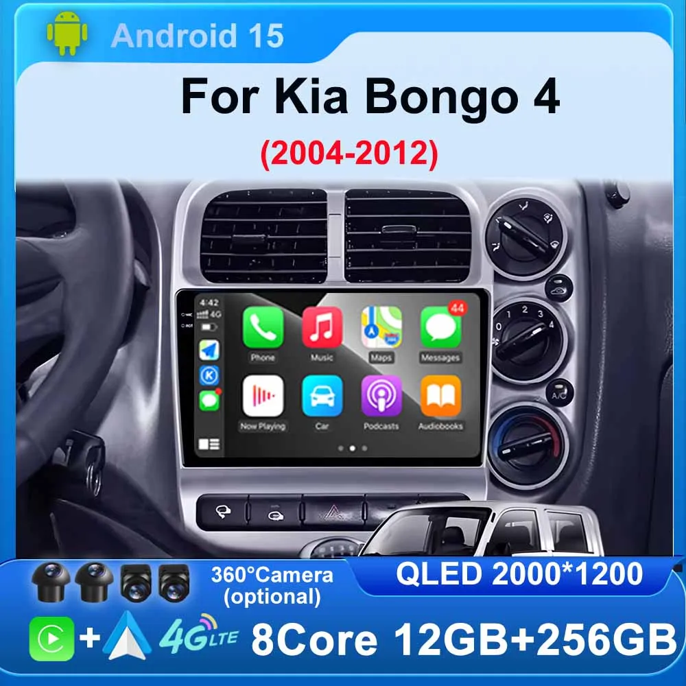 

Wireless Android 15 Carplay for Kia Bongo 4 2004-2012 8 core Car Multimedia Video Player GPS Bluetooth 4G WIFI Touch Screen