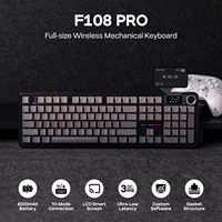 Aula F108 PRO Wireless Gaming Keyboard With Screen 8000mAh Battery 104 Hot-Swappable and Programmable Key and Knob RGB Backlight