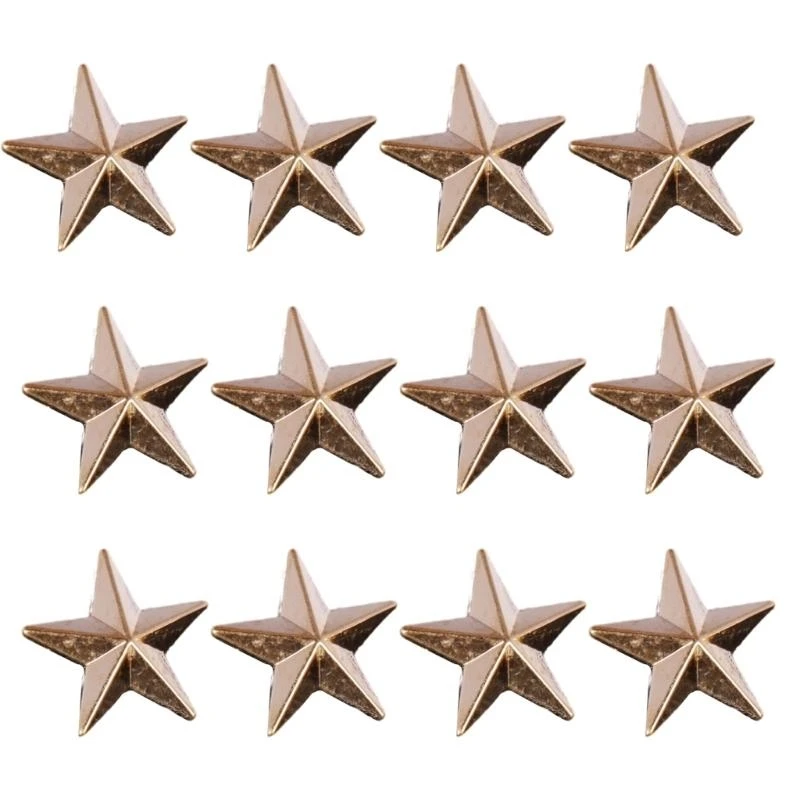 

50LE 12pcs Gold Tone Star Collar Pin Pentagrams Collar Pin Anchors Star Planet Pin