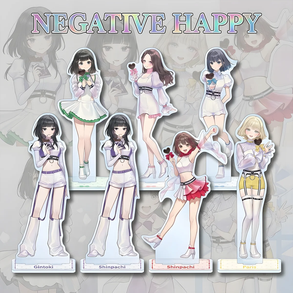 Anime Negative Happy Acrylic Stand 15cm Hana Yuu Holiday Halloween Gift New Arrival Game Fan Desktop Decor keychain