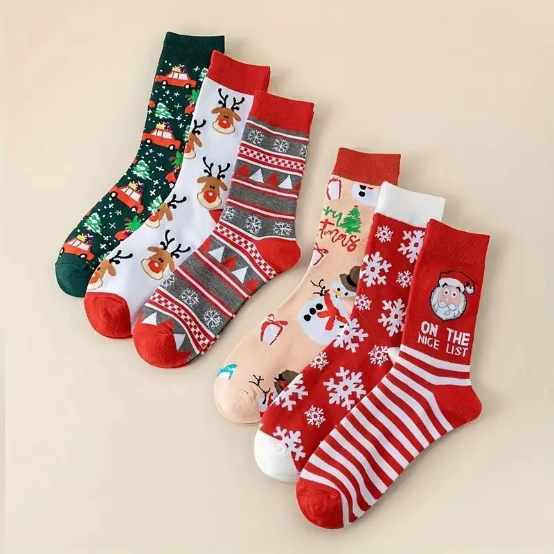 5 Pairs of Socks with Random Patterns in Stock, Christmas Socks, Creative Novelty Socks, Christmas Gift Socks, Best Gift Items for Thanksgiving, New Year, and Birthday Gifts