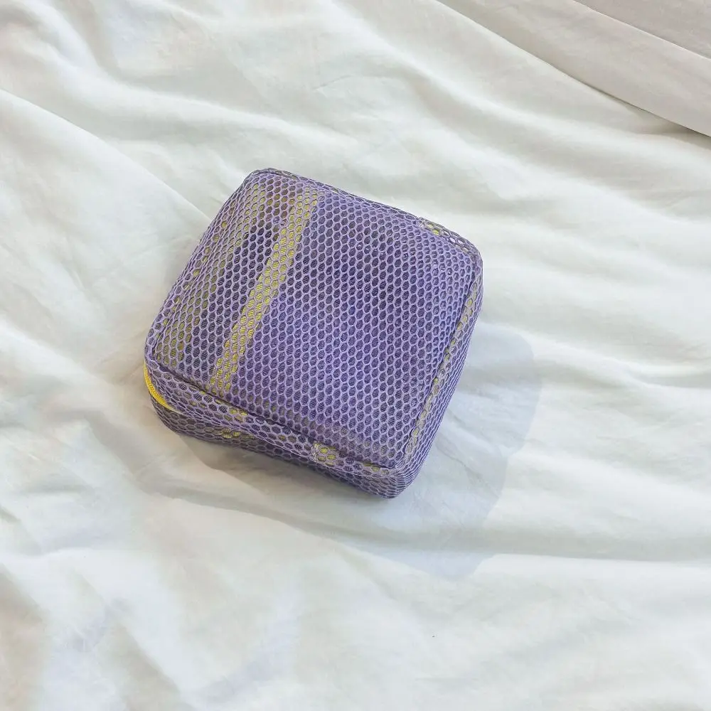 Handle Mesh Zipper Bags Lightweight Washable Portable Makeup Pouch Space Saving Transparent Travel Kit Organizer Lipstick