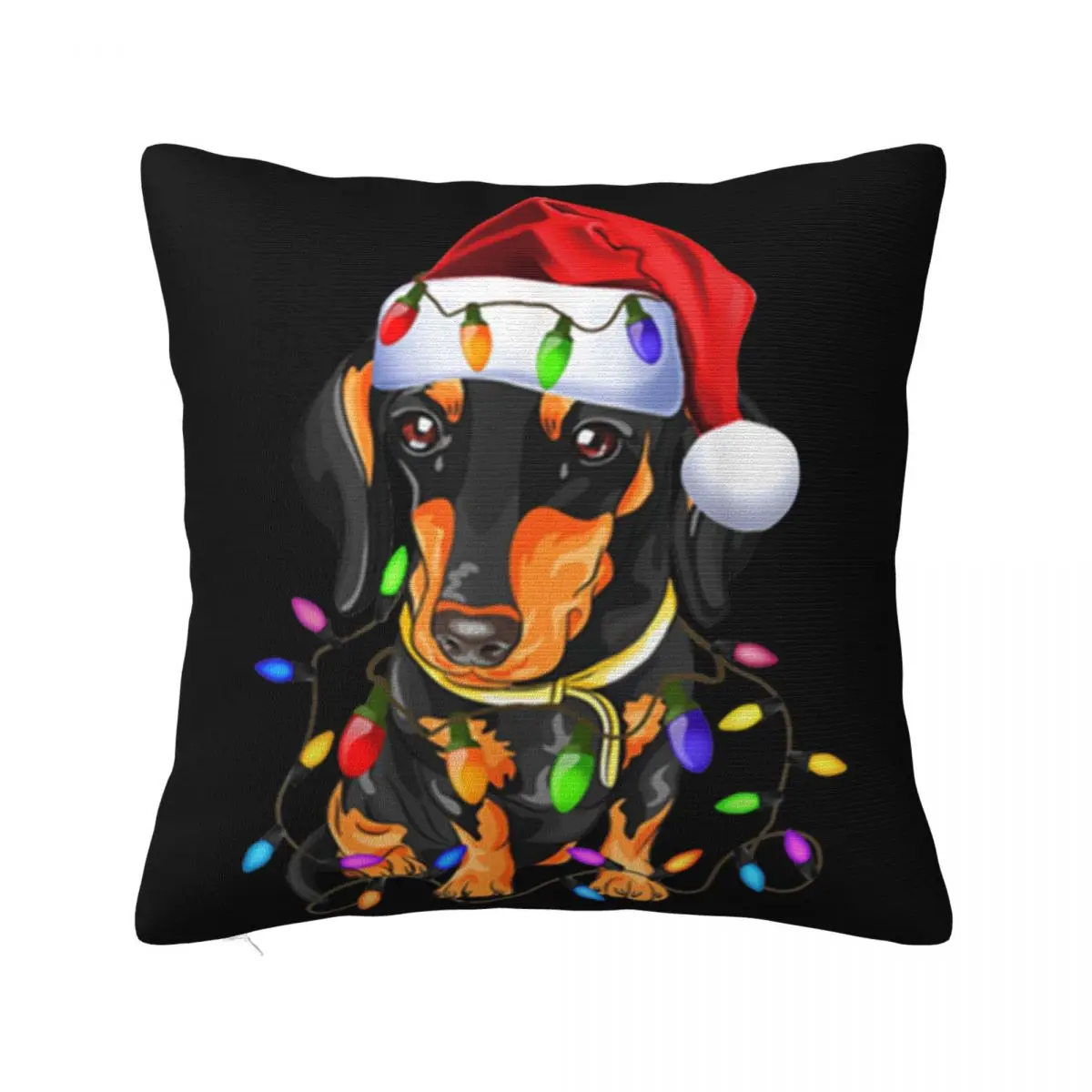 Beautiful Dachshund Christmas Loves Led Gifts Cute Dog Lovers Autumn Loose Halloween Pillow Case