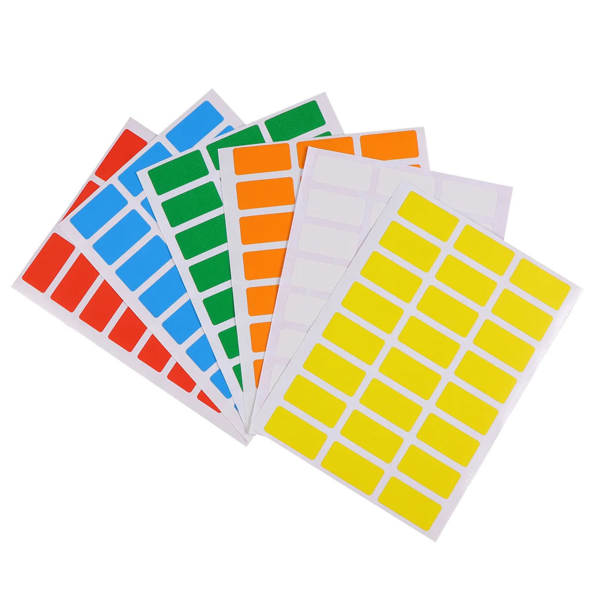 6Pcs Color Coding Stickers Rectangular Label Self-Adhesive for Office Home School Identification Coding Stickers