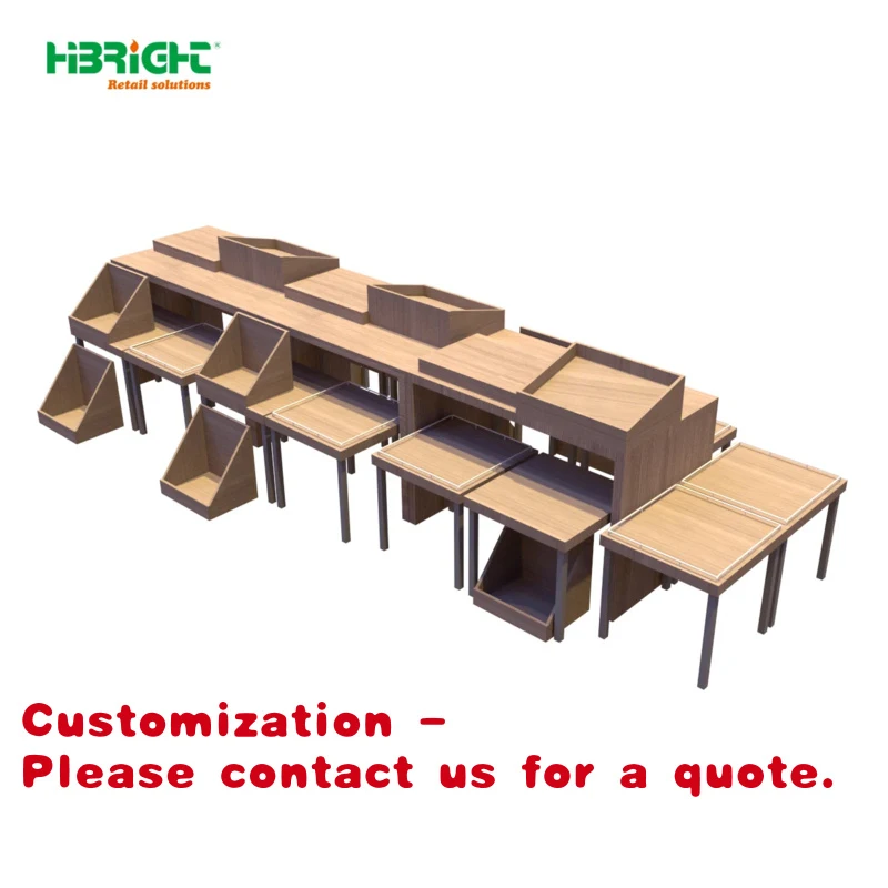custom.Highbright Customized Design Double-Sided Metal Heavy Duty 5-Shelf Gondola Shelf Supermarkets Convenience Stores-High