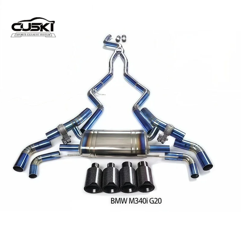 

Задняя выхлопная труба Cat подходит для BMW M340i M340 G20 B58 3.0T 2019-2024, аксессуары для выхлопной системы из титанового сплава