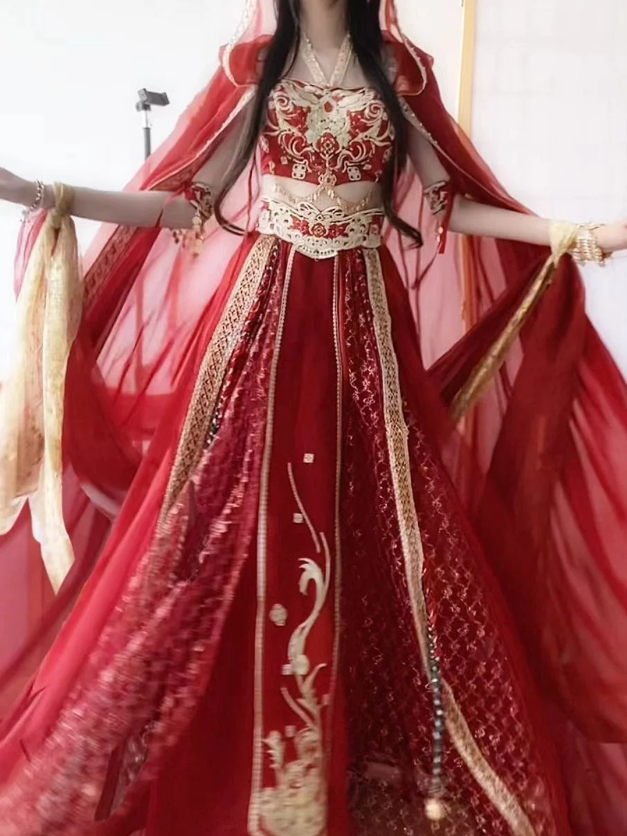 Putri gurun seri Alien Feitian gaun industri berat bordir wilayah barat fotografi gaya Tiongkok untuk wanita