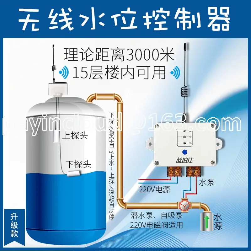 

Wireless Water Level Controller Remote Control Water Tower Pool Water Pump Float Ball Automatic Water Pumping Water Switch
