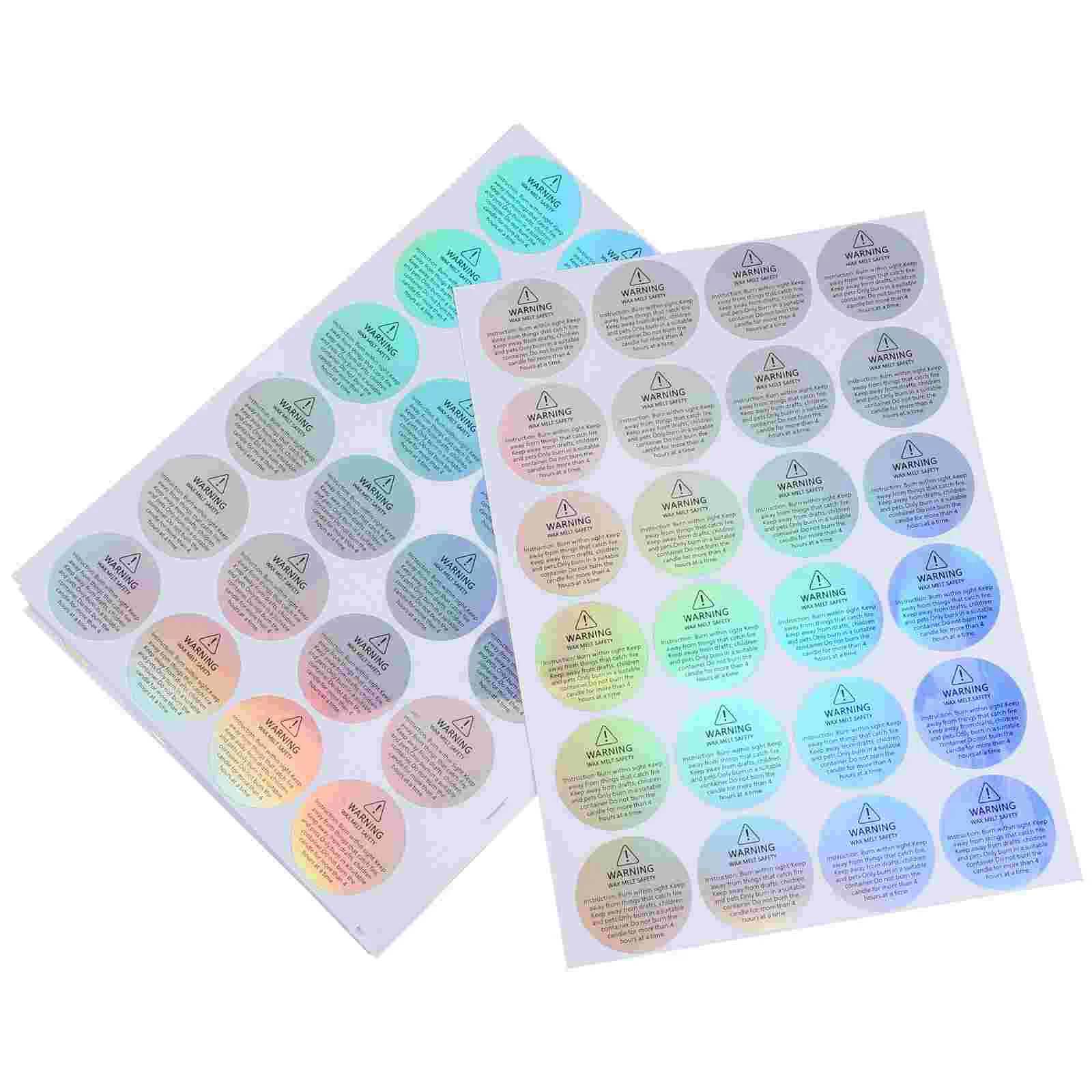 10 Sheets Wax Melt Safety Stickers Jar Wick Adhesive Decal Removable Warning Labels Travel Round