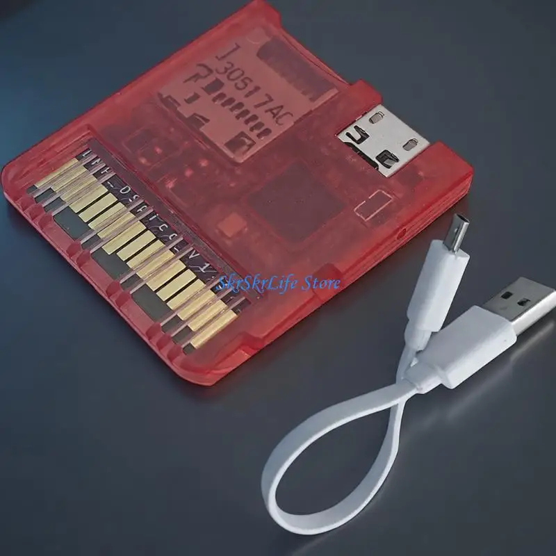 E65E Gaming Accessories Transparent Case Game Card Easy Updates for Console Game Cartridge with RP2040 MCU