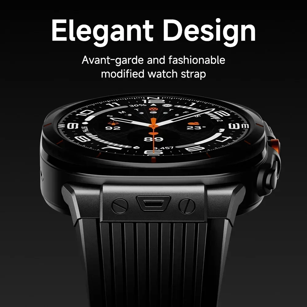 Rubber Sport Band for Samsung Galaxy Watch Ultra 7 47mm Stainless Steel Men\'s Luxury Band for Samsung Galaxy Watch 7 Ultra band
