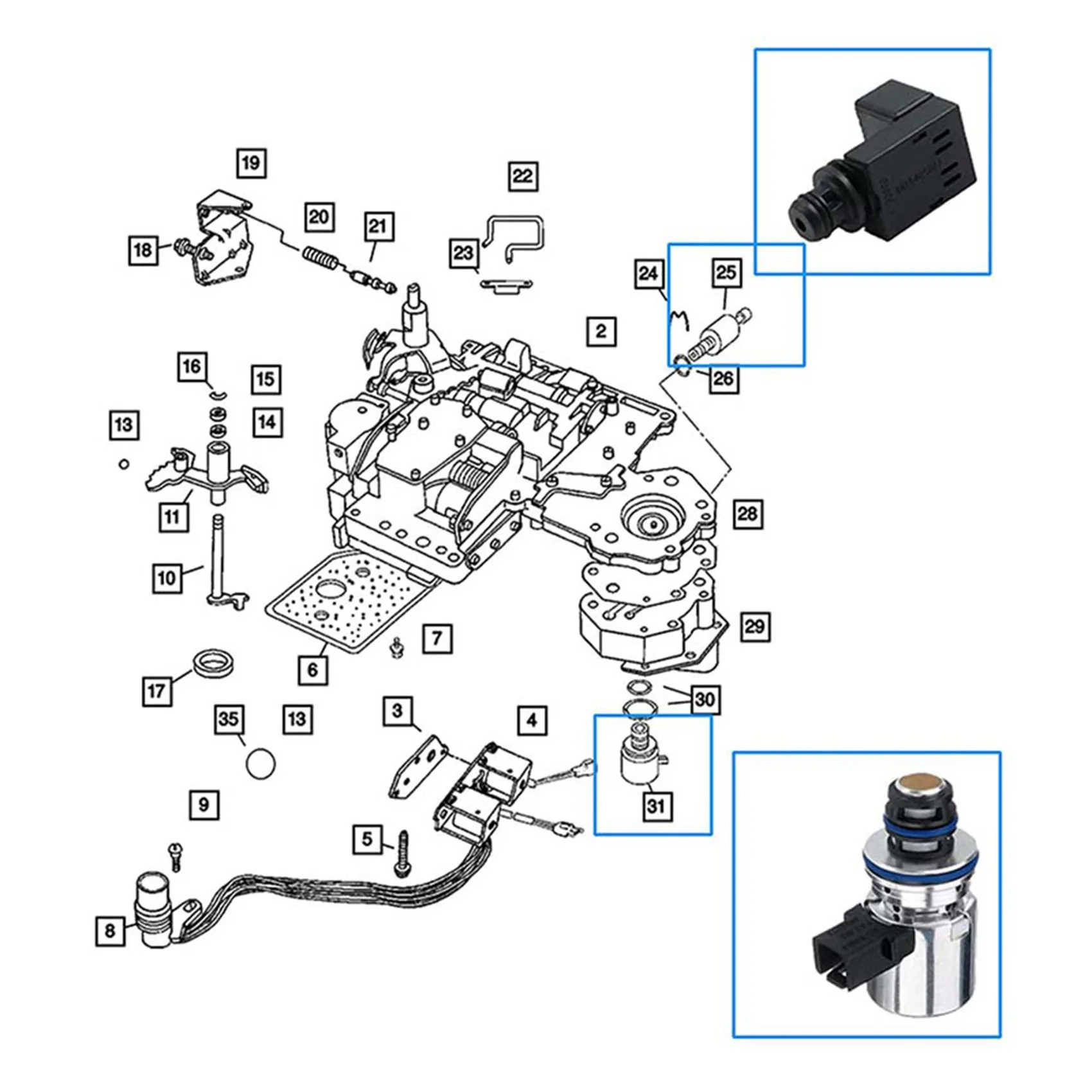 

Compact Transmission Governor Pressure Sensor Solenoid Kit A500 A518 42RE 44RE For--Jeep 56028196AD 56028196AA