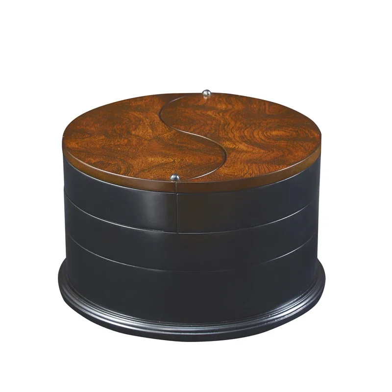 

Extra-large creative rotating round jewelry box korean vintage wooden jewelry multi-layer ring bracelet makeup storage accessori