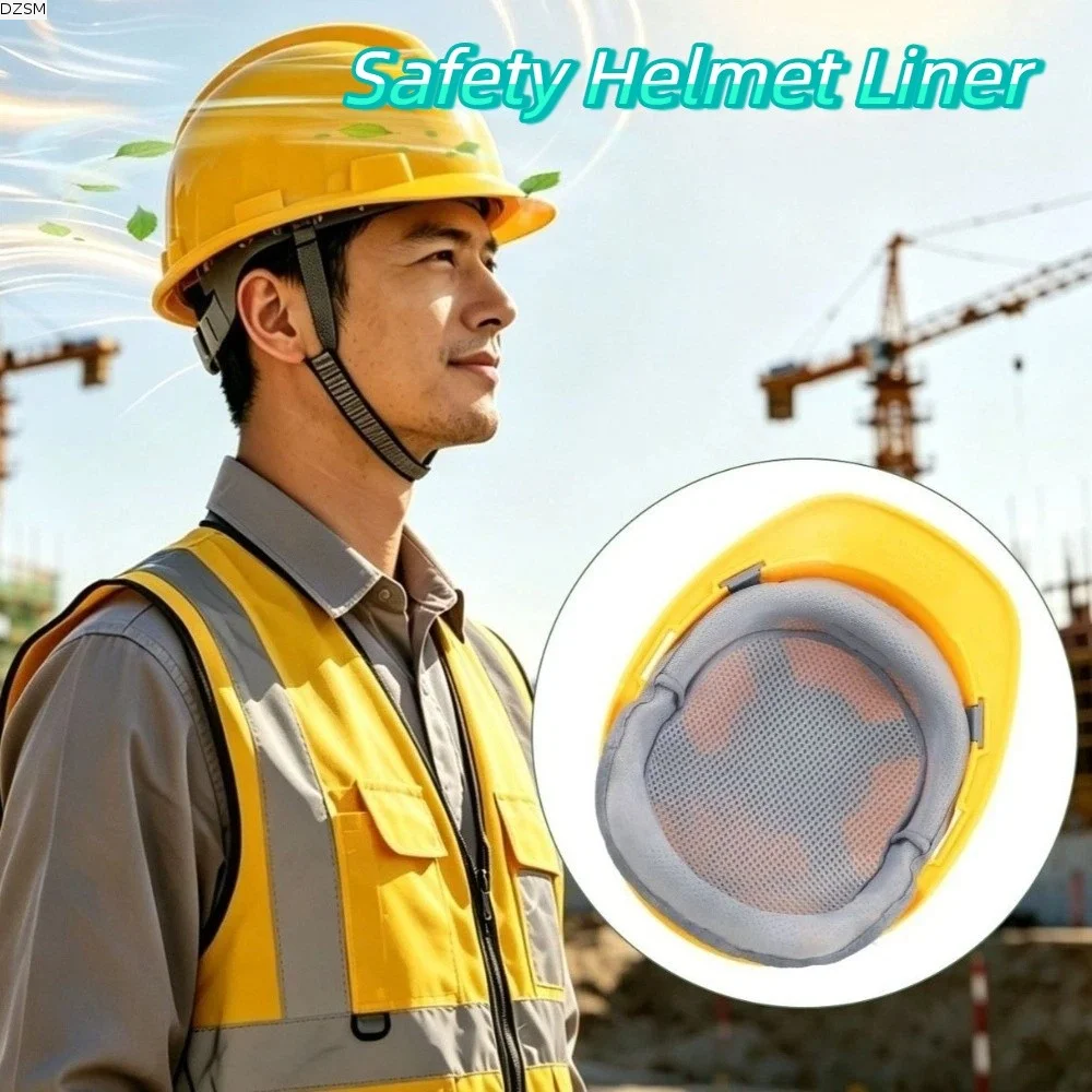 Breathable Mesh Summer Safety Helmet Liner Moisture-wicking Ventilated Construction Helmet Insert Soft Washable