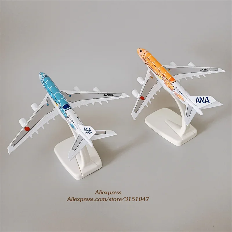 

16cm Alloy Metal Japan Air ANA Airbus A380 Cartoon Sea Turtle Airlines Airplane Model Airways Plane Model Painting Aircraft Toys