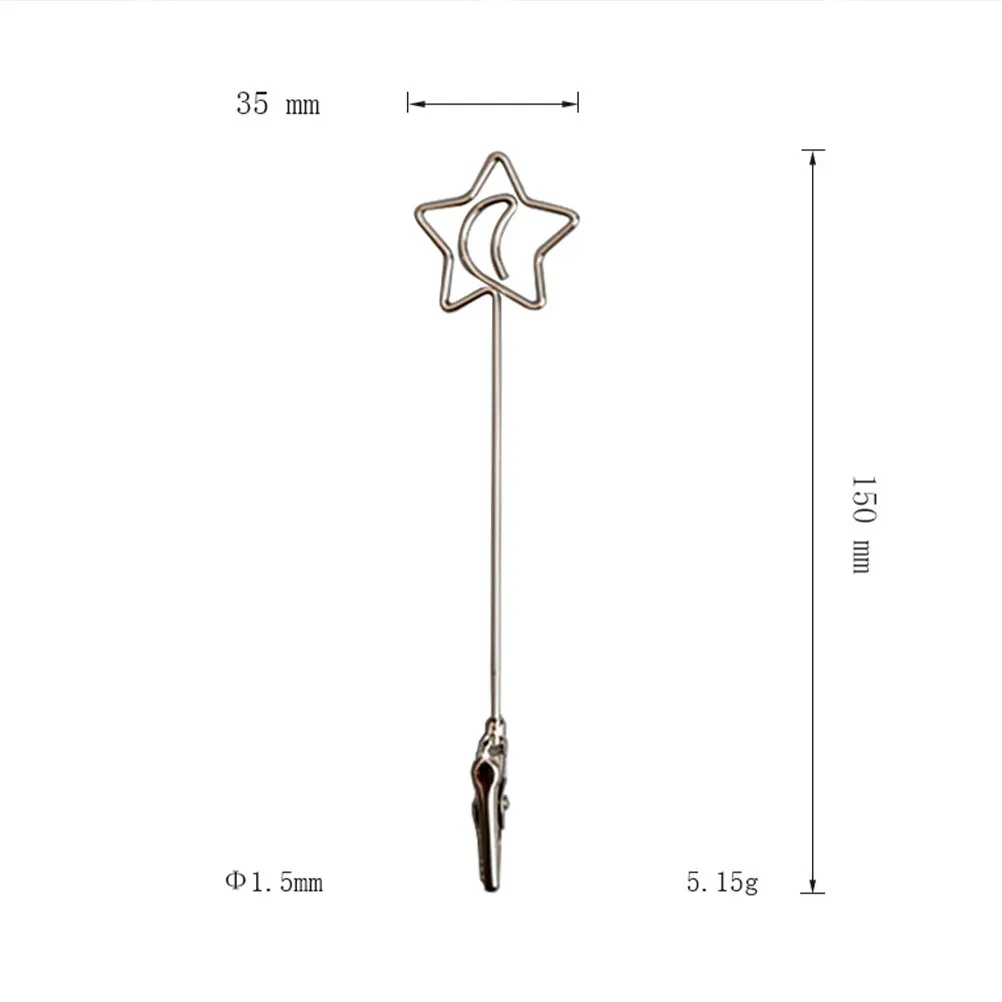 10Pcs Memo Holder Double End Moveable Clip Photo Display Silver for Wedding Birthday Party Office Table Number Holder