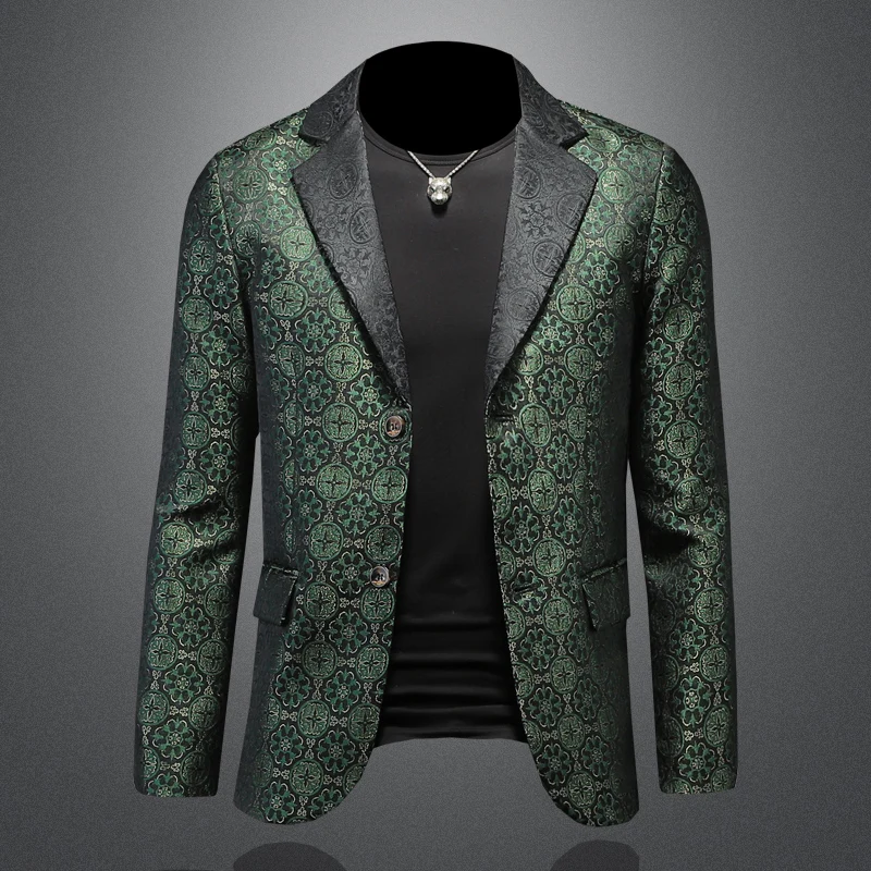 

Retro Busin Casual Tailored Men's Suit Jaet Korean Sle Casual Slimming Trendy Top Haome Faionable Ciwear