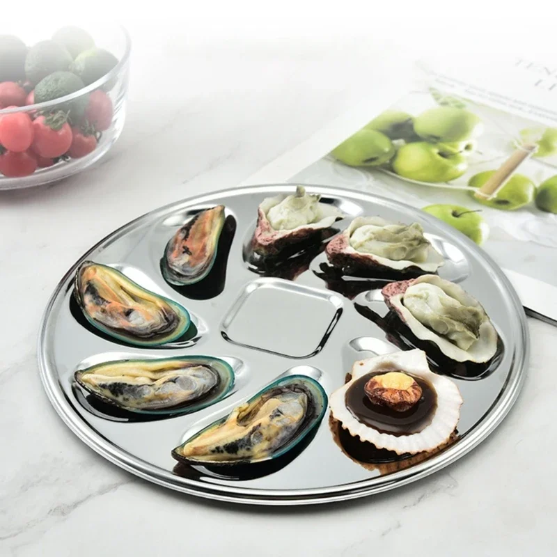 Convenient Oysters Dish Stainless Steel Material Oysters Plate Shellfish Plate Perfect for Home Cooks and Seafood Lovers