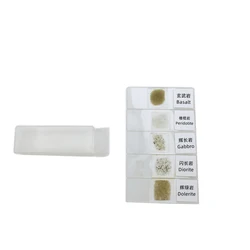 5 Pcs Set Prepared Microscope Rock Mineral Thin Sections Slides