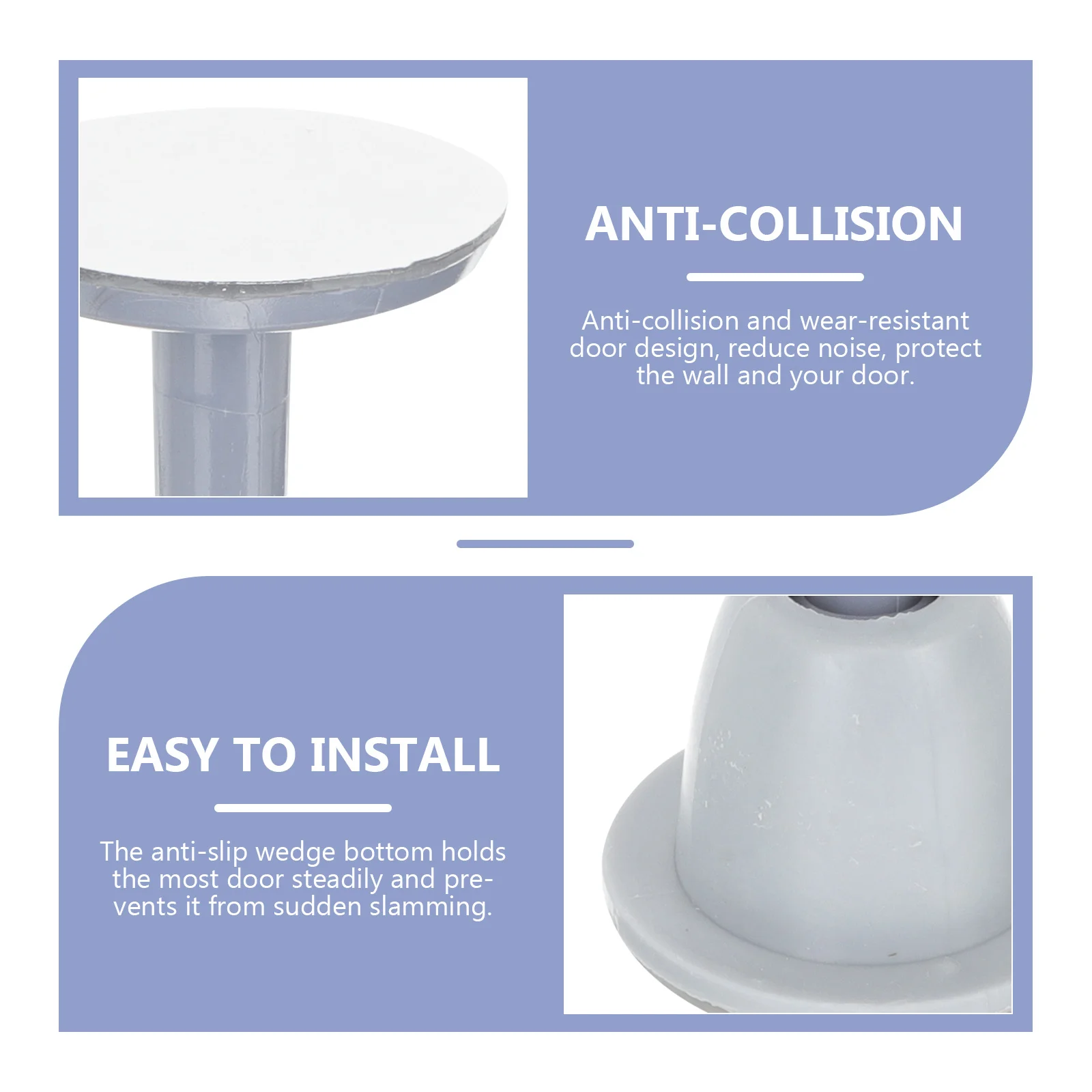 

4Pcs Doorstoppers Nail-Free Anti-Collision Door Wedges for Wall Floor Protection Stopper Bedroom Use