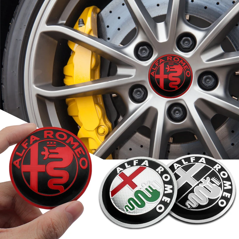 4pcs/set 56mm Car Wheel Center Hub Caps Stickers Auto Decoration Accessories For Alfa Romeo Giulietta GT 159 147 156 Mito Brera