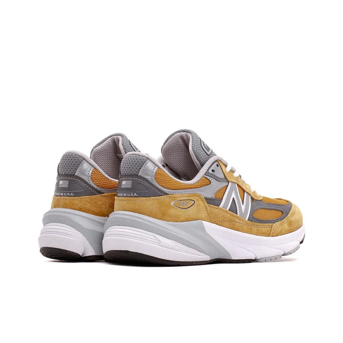 حذاء كاجوال New Balance NB 990 V6 بمقدمة مستديرة ومريح وقصة منخفضة للرجال والنساء، بني، رمادي، أبيض #5