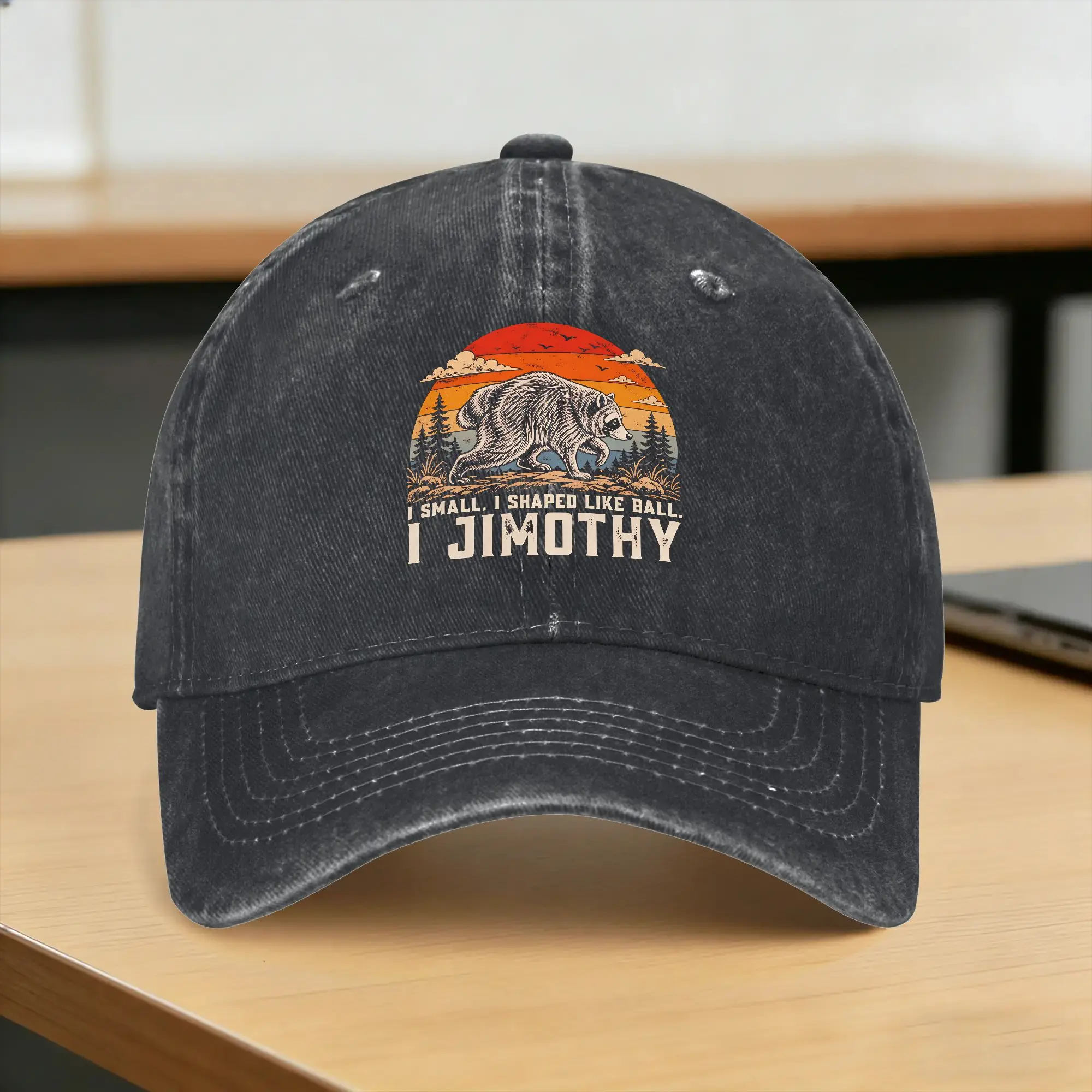 Washed Baseball Cap Jimothy the Ballard Seattle Raccoon Summer Trucker Hat For Men Women Fashion Hiking Fishing Sun Snapback Cap