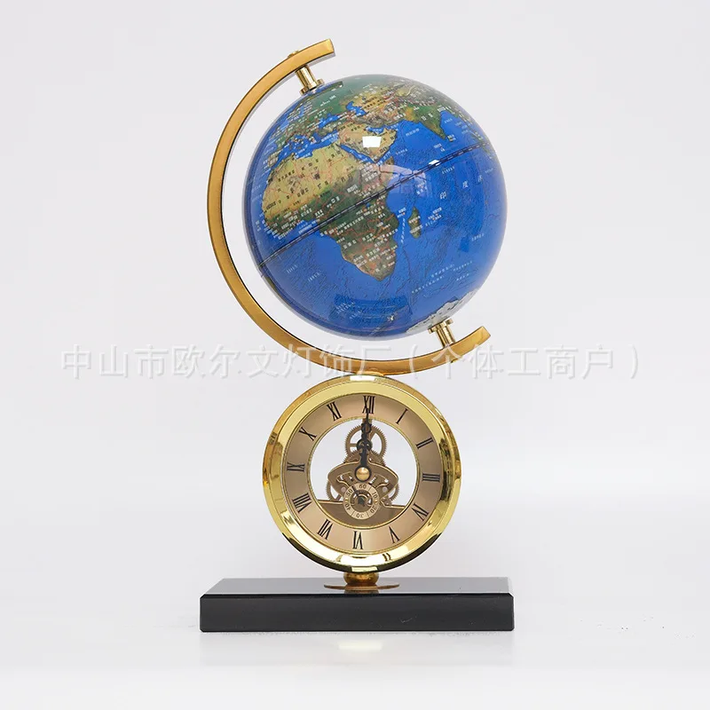 DSA living room light luxury rotating globe high sense crystal bottom ornament metal home office villa crafts