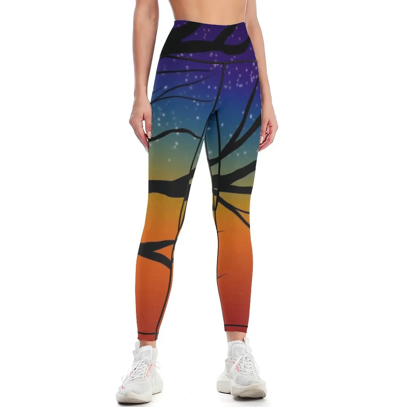 

Tree Silhouette sunset Leggings sports for push up tights for Fitness clothing sports tennis for Womens Leggings