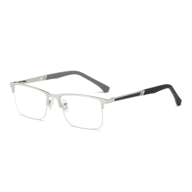 

Anti Blue Light Blocking Reading Glasses for Woman Man Metal Frame Presbyopic Eyewear Stylish Semi-Rimless Business Eyeglasses
