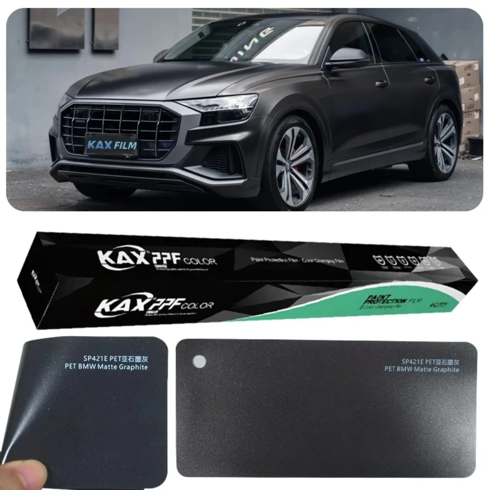 

Glossy Metallic Indus Silver Vinyl Wrap 1.52x17m, PET TPU Cast Material Full Roll, Professional Car Wrap Stickers