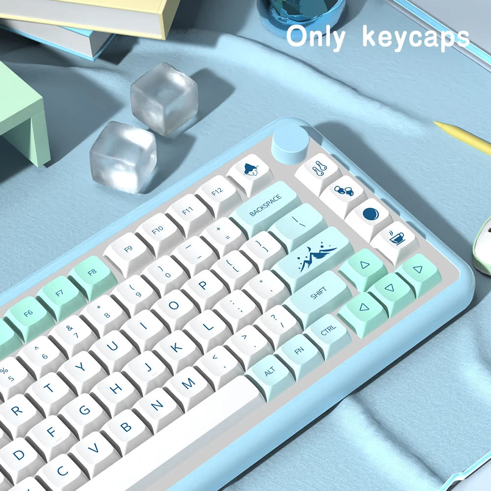 Iceberg Tema XDA Perfil PBT Keycaps, Espanhol, Coreano, Francês, Alemão, Português, Russo, Japonês, Teclado Mecânico