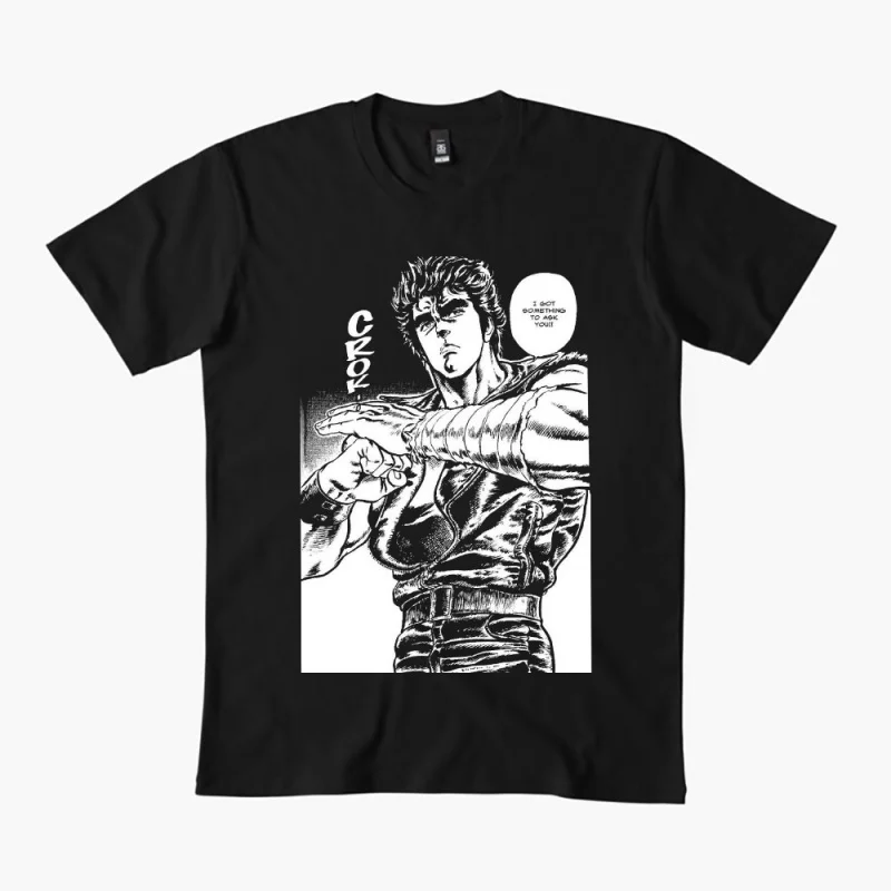 

0405 Manga Kenshiro Fist of the North Star Anime gift t shirt Hokuto no Ken printed Graphic tee Y2K clothes All size Tops