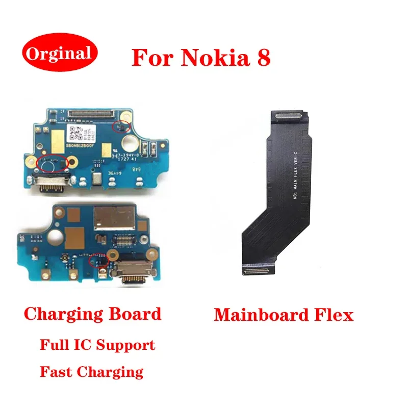 

Для Nokia 8, USB-порт для зарядки, док-станция, модуль микрофона, антенна, разъем типа C, разъем для материнской платы, гибкий кабель
