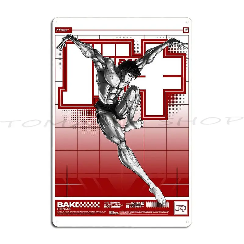 Kengan Ashura Ohma Tokita Hanma Bloodline Cosmo Imai Kengan Ashura Omega Manga Anime Letrero Metálico Decorativo para Pared/Cueva/Póster