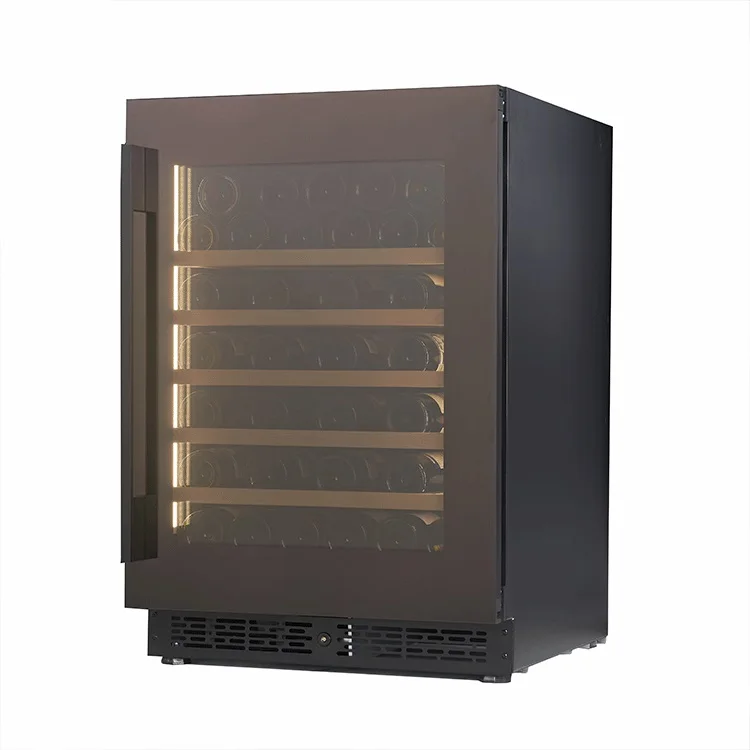 140L Electronic Refrigerated 154 Bottles Wine Cabinets Compressor Single Zone Tempered Glass Door Wine Cellar Fridge