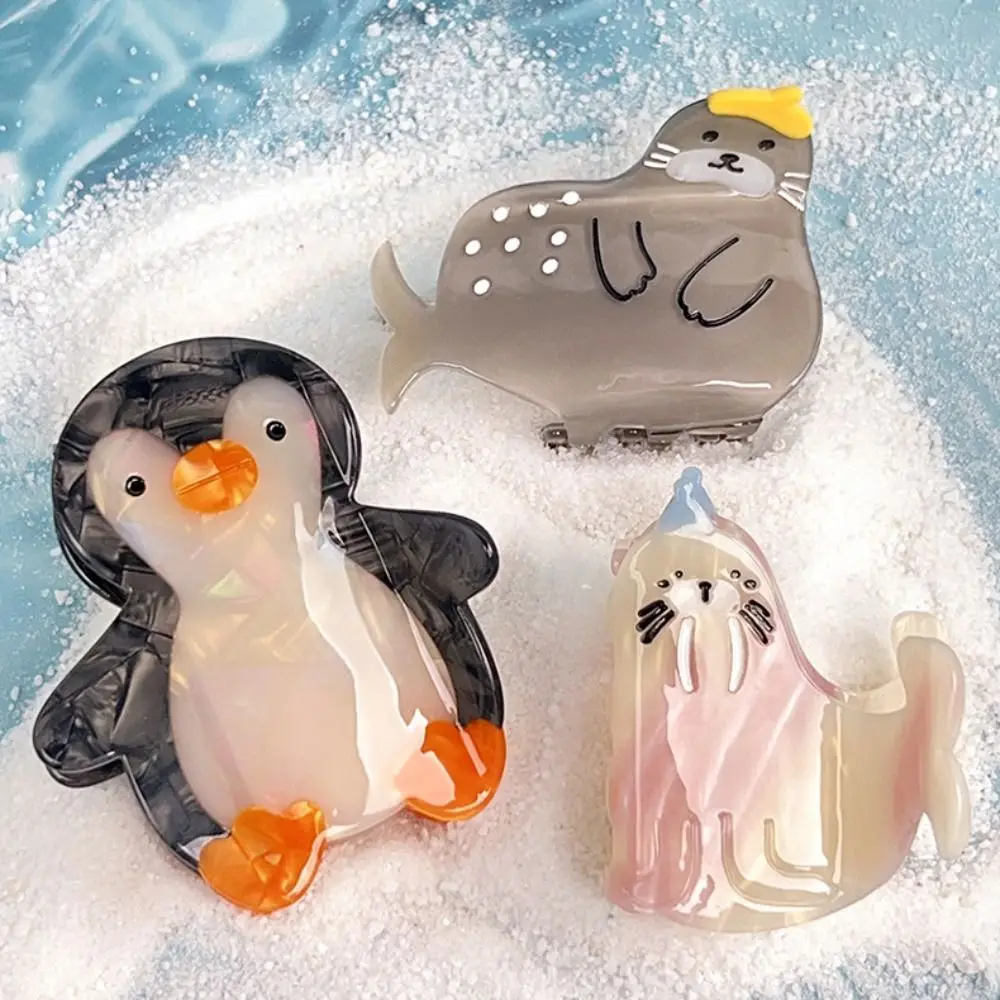 

Fashion Sea Lion Seal Acetate Hair Clip Geometry Ponytail Clip Ocean Animal Shark Clip Novetly Lovely Creative Hair Claw Travel