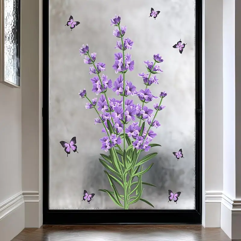 Removable Rose Glass Stickers for Bathroom Door Adhesive Elegant Flower Home Window Privacy Decor view 6