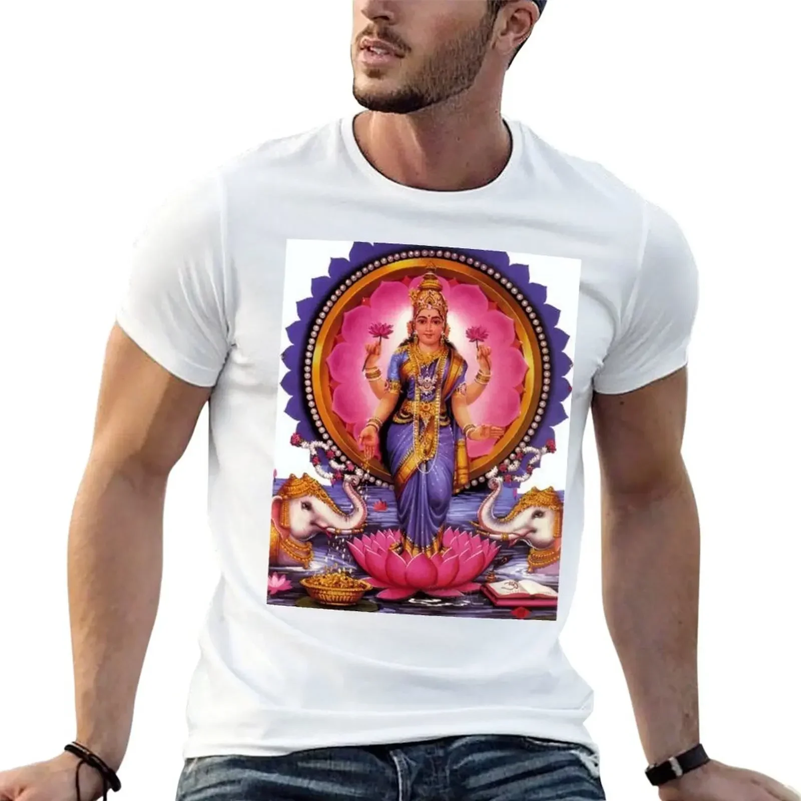 Shree Lakshmi - Goddess Of Love, Prosperity, Wealth, Happiness T-Shirt anime figures shirts graphic tees cotton t shirt men