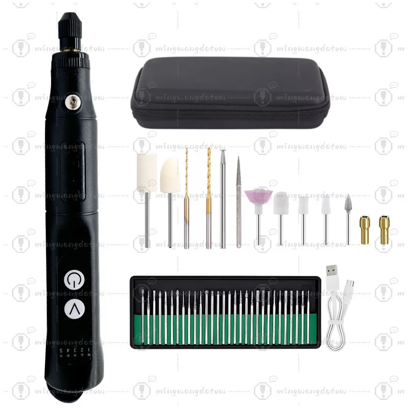 103 Variable Speed Wireless Mini Rotary Grinder, Portable Micro Electric Drill for Jewelry Engraving Polishing Nail Art Grinding